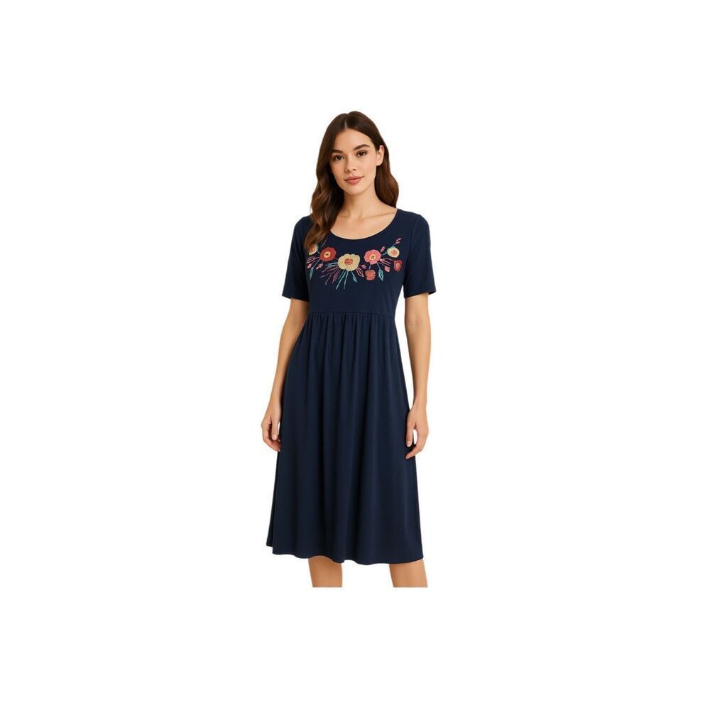 Caite Anthropologie size M floral embroidery boho effortless festival dress